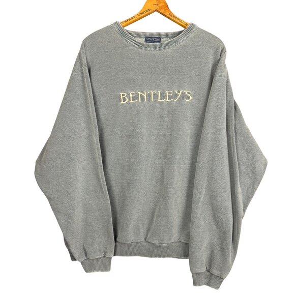 Vintage 90s Bentley’s Embroidered Oversized Crewneck Sweatshirt XL Indie Cotton - Picture 1 of 6